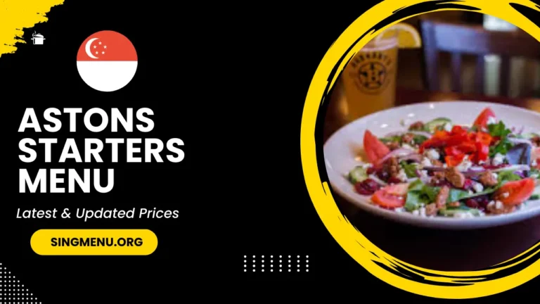 Astons Starters Menu Singapore Prices 2024