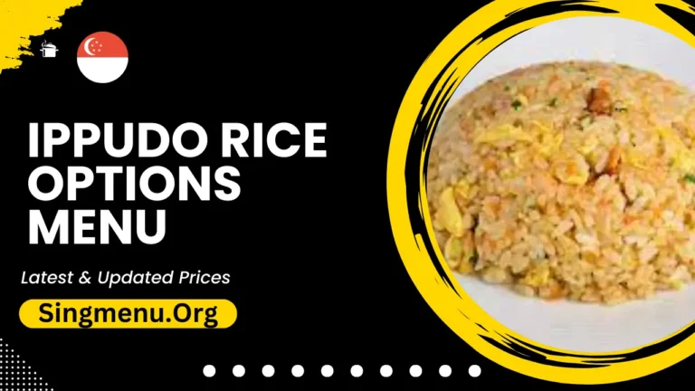 Ippudo Rice Options Menu Singapore Prices 2024