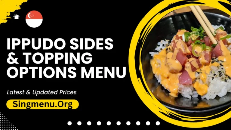 Ippudo Sides & Topping Options Menu Singapore Prices 2024