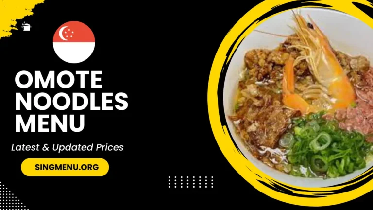 Omote Noodles Menu Singapore Prices 2024