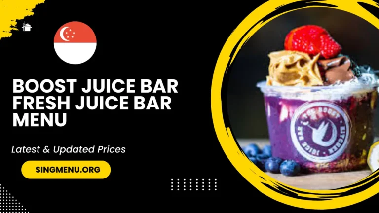 Boost Juice Bar Fresh Juice Bar Menu Singapore Prices 2024