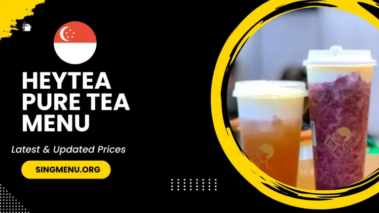 Heytea Pure Tea Menu Singapore Prices 2024