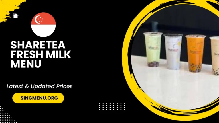 Sharetea Fresh Milk Menu Singapore Prices 2024