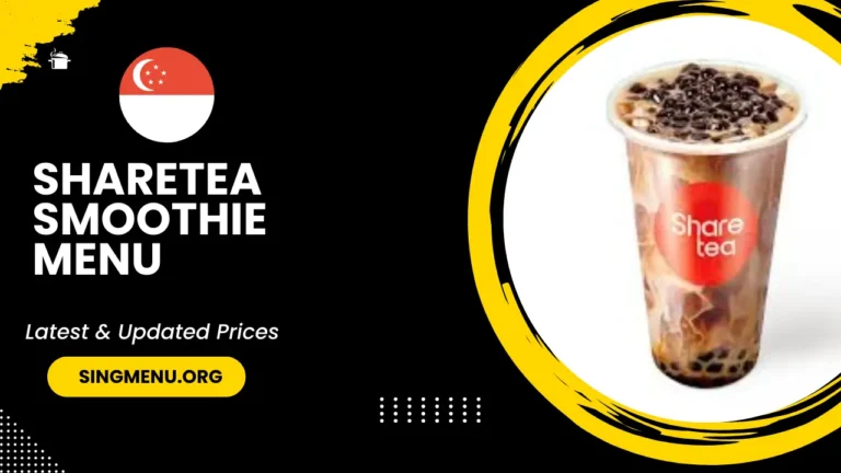 Sharetea Smoothie Menu Singapore Prices 2024