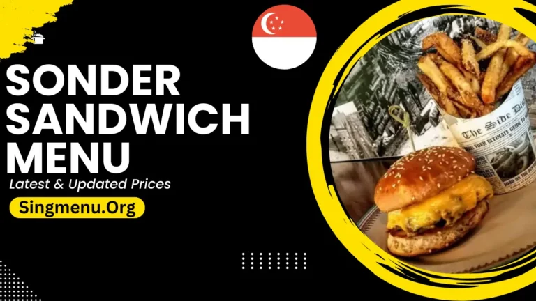 Sonder Sandwich Menu Singapore Prices 2024