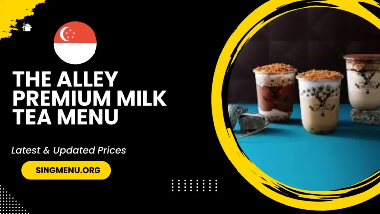 The Alley Premium Milk Tea Menu Singapore Prices 2024