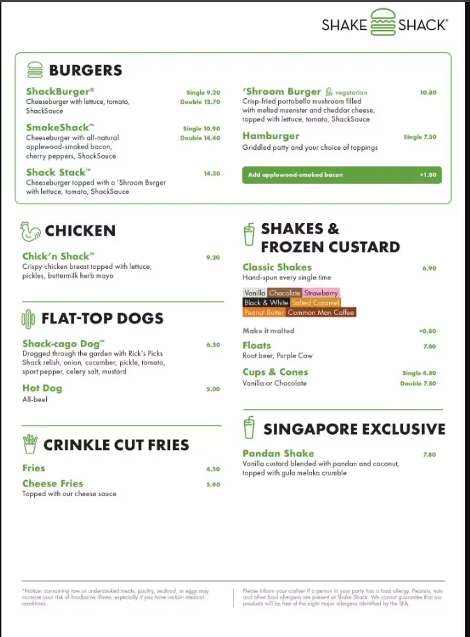 Shake Shack Menu