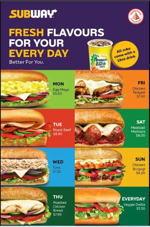 Subway Menu Singapore