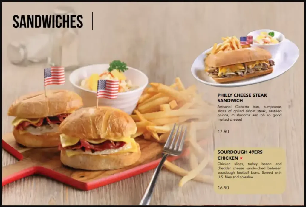 Swensens Sandwiches Menu 